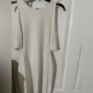 Express Elegant Cream Midi Dress